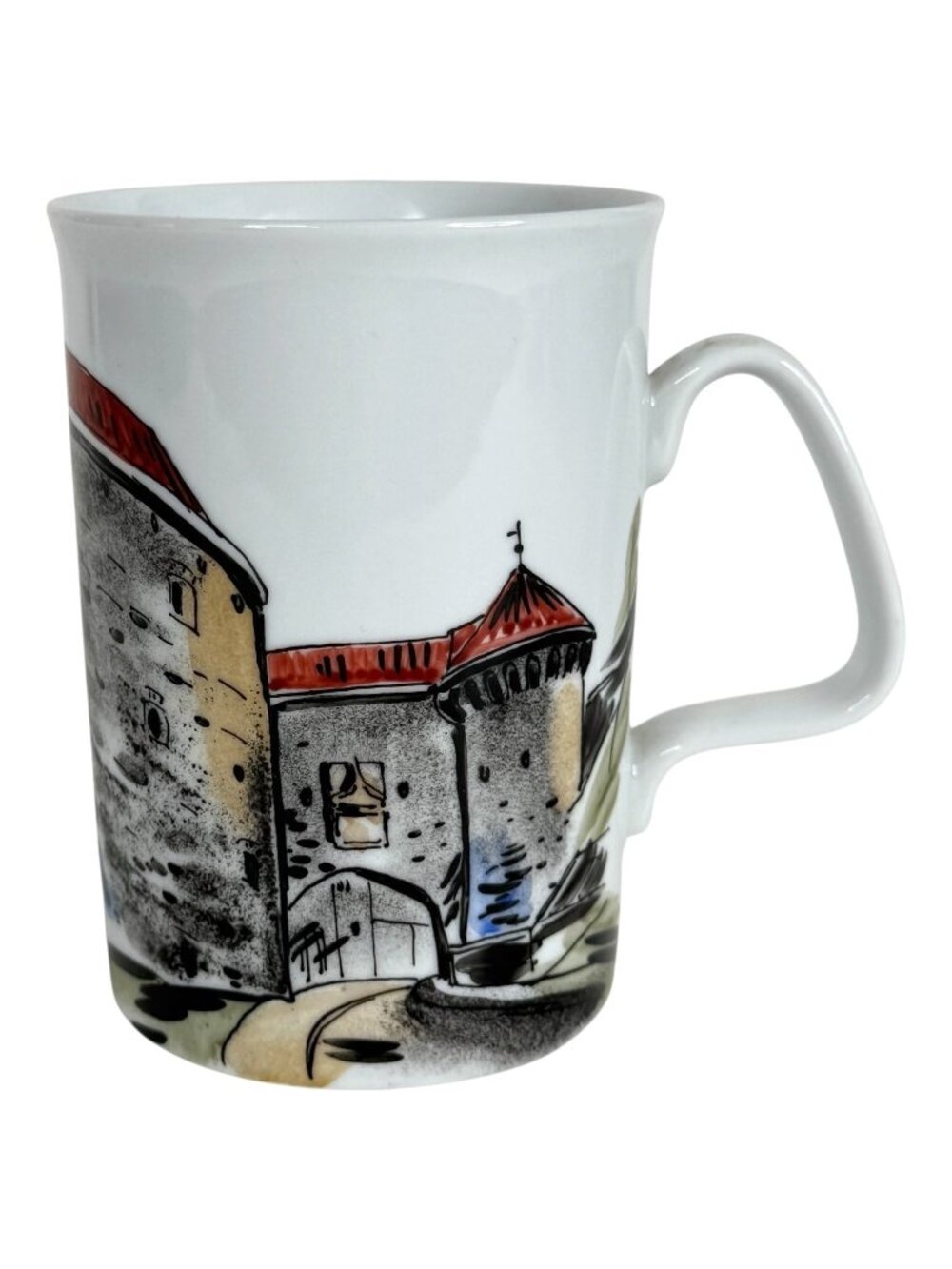 Tallinn Souvenir Mug Hand Painted Castle Design Made In Estonia Coffee Cup VTG